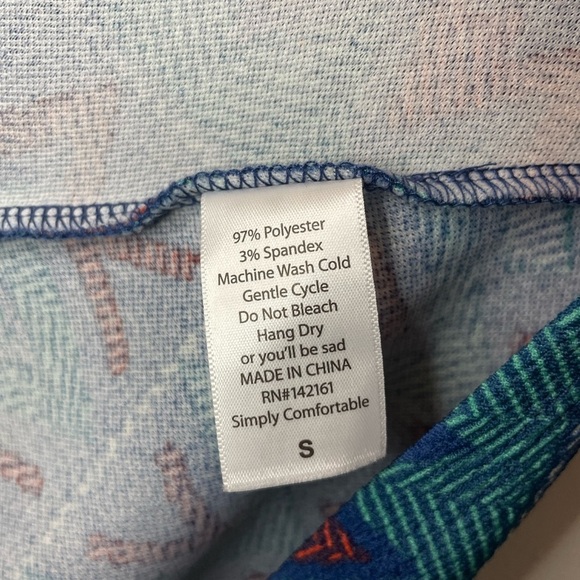 Lularoe Geometric Azure A-line Skirt - Picture 7 of 8